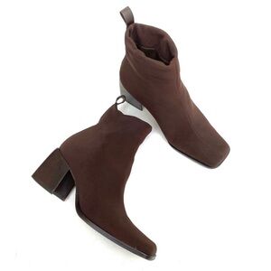 Vintage Nine West Y2K Stretch Fabric Sock Square Toe Ankle Boot 5.5